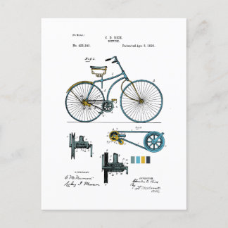 Fiets - C.D. Rijst Patent - Gekleurd Briefkaart