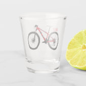 Fiets cartoon illustratie shot glas (Achterkant)