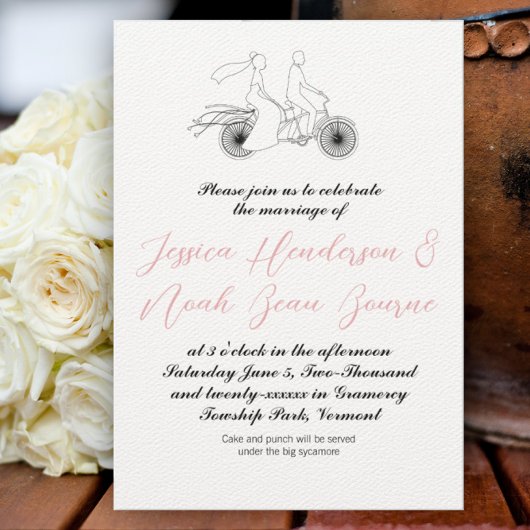 fiets Cottcore Roze Kaart