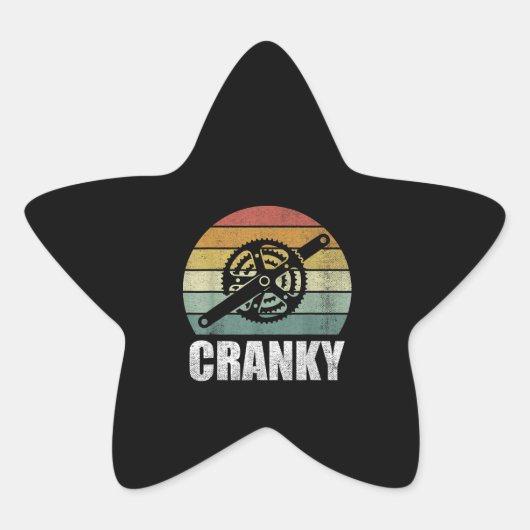 Fiets Cranky Gifts Fietsliefhebbers Cranky Ster Sticker (Voorkant)
