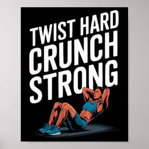 Fiets Crunch Oefening Bodybuilding Fitness Work Poster