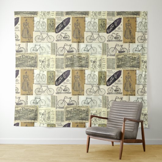  fiets, cyclist advertentiecollage wandkleed (In Situ (horizontaal))