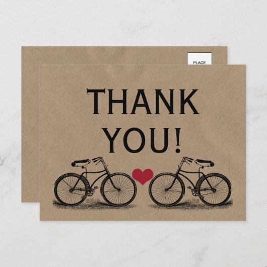  fiets Dank u bruiloft Briefkaarten (Voorkant / Achterkant)
