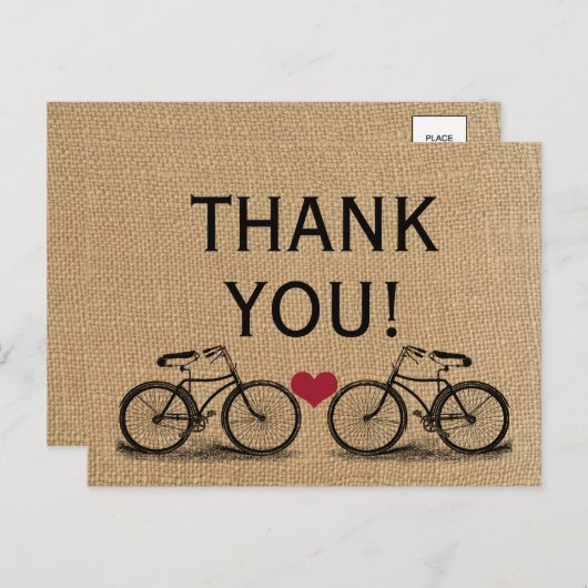  fiets Dank u bruiloft Briefkaarten (Voorkant / Achterkant)