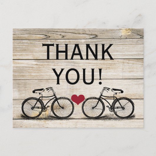  fiets Dank u bruiloft Briefkaarten (Voorkant)