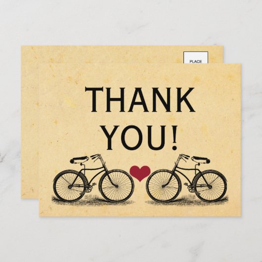  fiets Dank u bruiloft Briefkaarten (Voorkant / Achterkant)