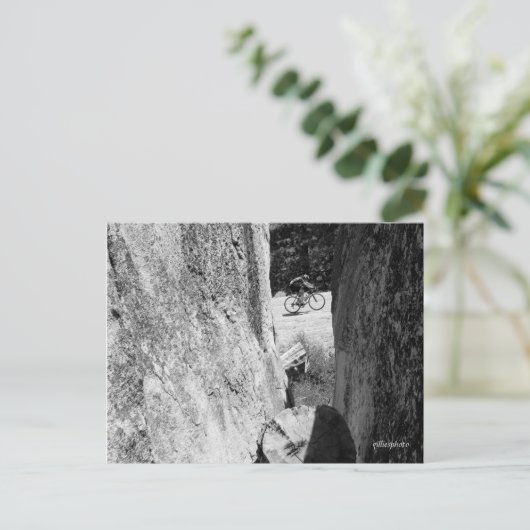 Fiets door het Graniet B&W Briefkaart (Staand voorkant)