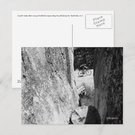 Fiets door het Graniet B&W Briefkaart (Voorkant / Achterkant)