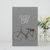 Fiets elke dag. briefpapier (Staand voorkant)
