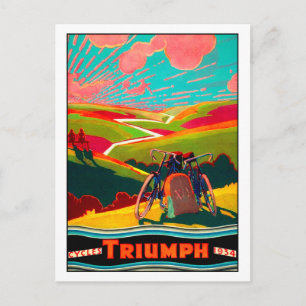 fiets en bike op heuvel briefkaart