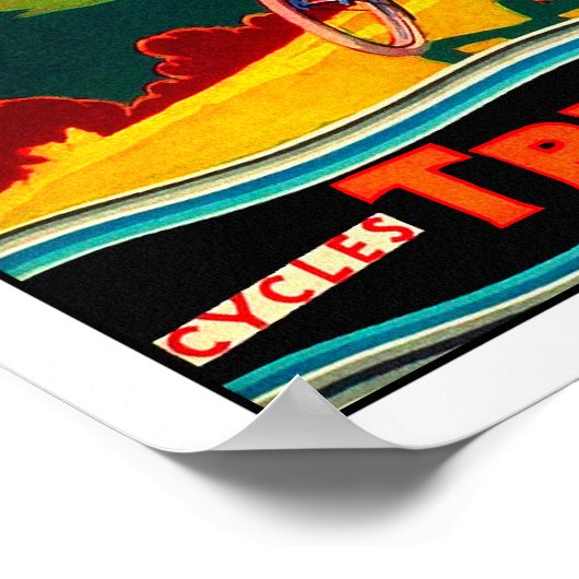  fiets en bike op heuvel poster (Hoek)