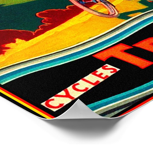  fiets en bike op heuvel poster (Hoek)