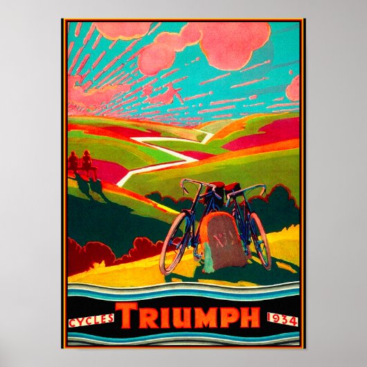  fiets en bike op heuvel poster (Voorkant)