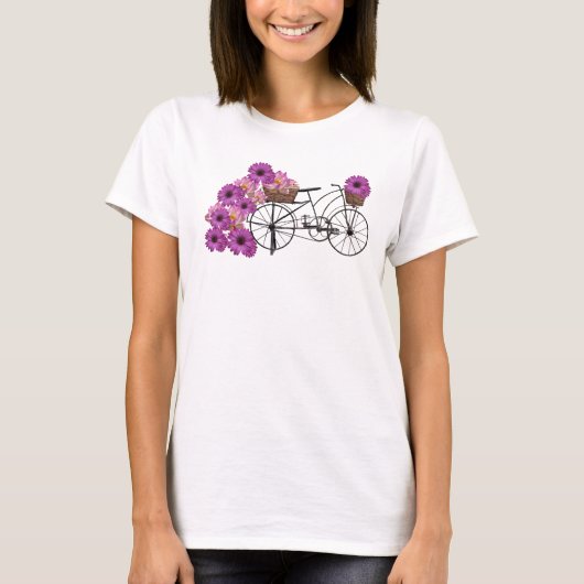 Fiets en bloem t-shirt (Voorkant)