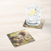 Fiets en bloemen aangepaste feestcoasters set van  kartonnen onderzetters (Insitu)