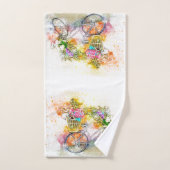Fiets en bloemen  bad handdoek (Handdoek)