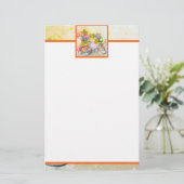 Fiets en bloemen briefpapier (Staand voorkant)