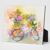 Fiets en bloemen fotoplaat (Zijkant)