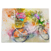 Fiets en bloemen groot cadeauzakje (Voorkant)