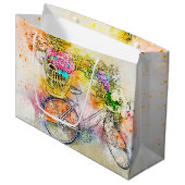 Fiets en bloemen groot cadeauzakje (Voorkant Gekanteld)