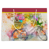 Fiets en bloemen grote cadeautas (Voorkant)