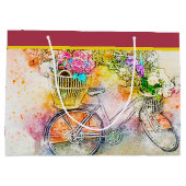 Fiets en bloemen grote cadeautas (Achterkant)
