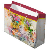Fiets en bloemen grote cadeautas (Voorkant Gekanteld)
