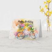 Fiets en bloemen kaart (Gele Bloem)