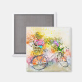 Fiets en bloemen  magneet (Voorkant / Achterkant)