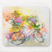 Fiets en bloemen  muismat (Voorkant)