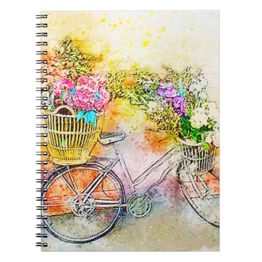 Fiets en bloemen notitieboek (Voorkant)