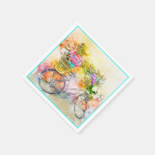 Fiets en bloemen servetten (Hoek)