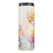 Fiets en bloemen  thermosbeker (Achterkant)