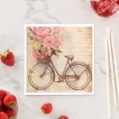  Fiets en Bloemen voor Decoupage/Feesten Servet (Insitu)