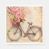 Fiets en Bloemen voor Decoupage/Feesten Servet (Voorkant)