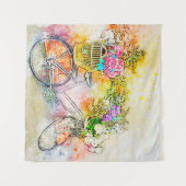 Fiets en bloemen  wandkleed (Voorkant (horizontaal))