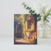  fiets- en bloempotten briefkaart (Staand voorkant)