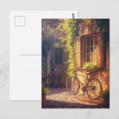  fiets- en bloempotten briefkaart (Voorkant / Achterkant)