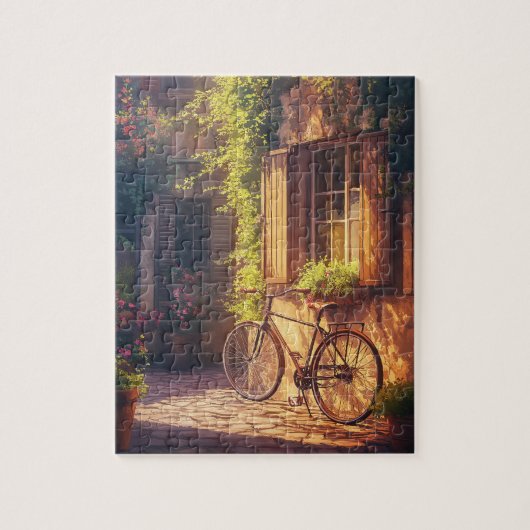  fiets- en bloempotten legpuzzel (Verticaal)