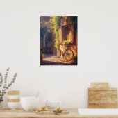 fiets- en bloempotten poster (Keuken)