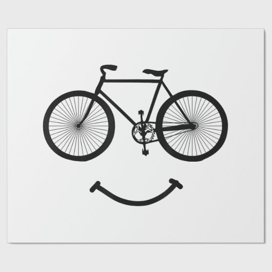 Fiets en glimlach T-shirt Fietsen T-shirt Zwart Cadeaupapier (Vlak)