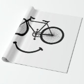 Fiets en glimlach T-shirt Fietsen T-shirt Zwart Cadeaupapier (Uitgerold)