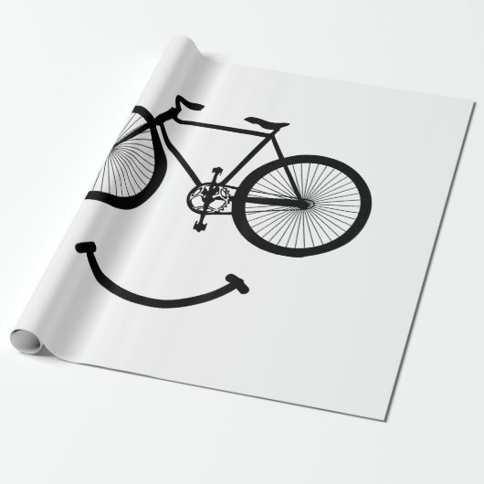 Fiets en glimlach T-shirt Fietsen T-shirt Zwart Cadeaupapier (Uitgerold)