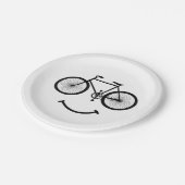 Fiets en glimlach T-shirt Fietsen T-shirt Zwart Papieren Bordje (Gekanteld)