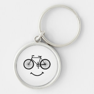 Fiets en glimlach T-shirt Fietsen T-shirt Zwart Sleutelhanger