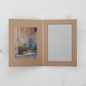 Fiets en pottengeranium gevouwen Wenskaart Kaart (Binnen)