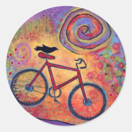 Fiets en Raven Sticker - Gewoon rijden en vliegen