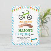Fiets- en scooterfeestuitnodiging kaart (Staand voorkant)