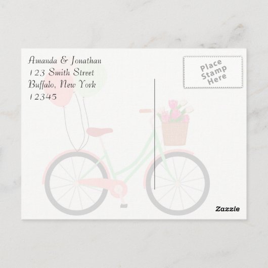 fiets en tulpen Hartelijk dank Briefkaart (Achterkant)