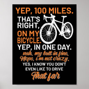 Fiets FAQ Yep 100 Miles Triathlon Afdaling Fiets Poster